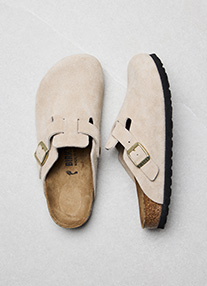 Birkenstock Mules et sabots Mules - Boston Suede - Narrow femme blanc