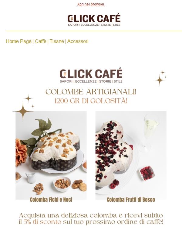 Ordina la tua colomba entro venerdì e ti regaliamo il 5% sul prossimo caffè