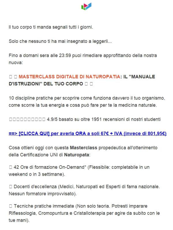 (Domani scade) Promo Naturopatia 🌱