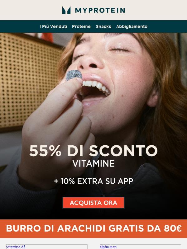 -55% sulle Vitamine + 10% Extra 🚀🚀