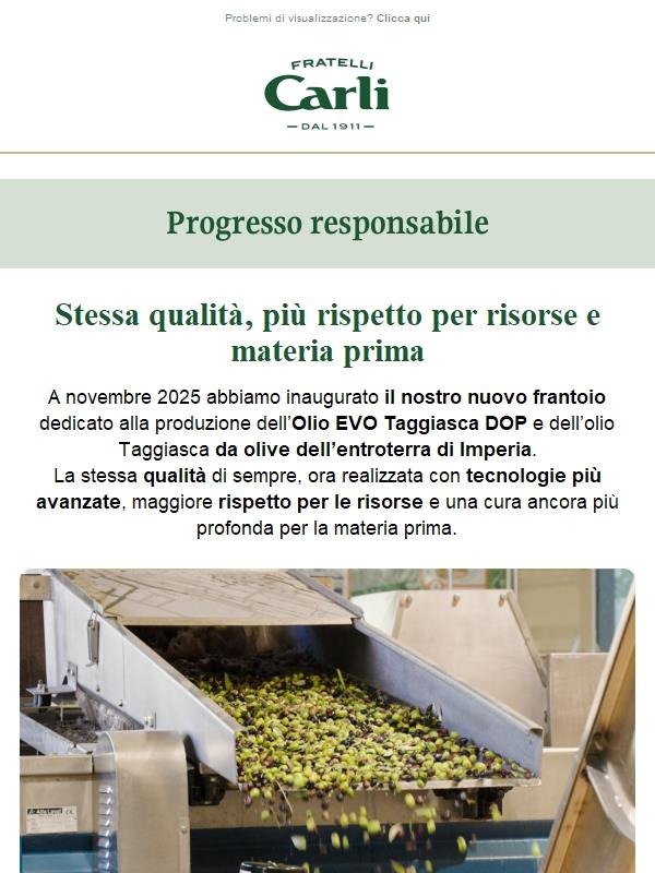 Un nuovo frantoio. Stessa qualità, meno risorse