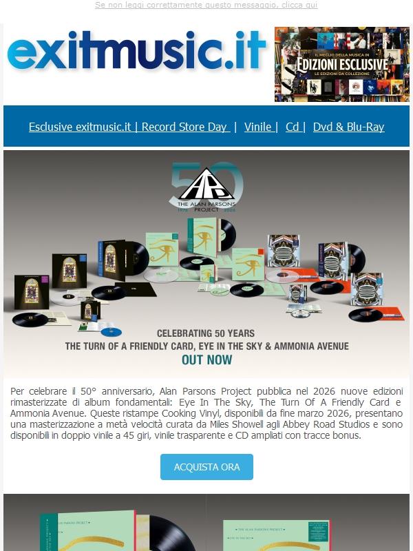 The Alan Parsons Project Celebrating 50 Years @exitmusic.it .. The Turn Of A friendly Card, Eye In The Sky & Ammonia Avenue