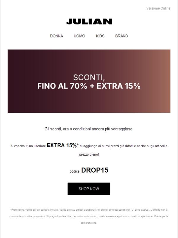EXTRA 15% | Sull'aumento degli sconti!