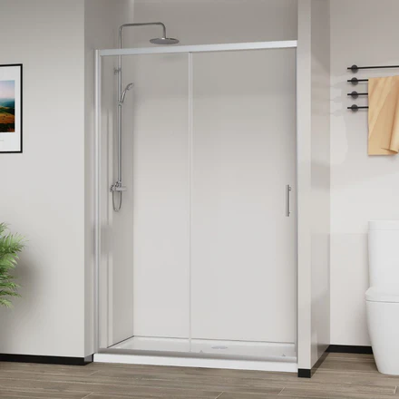 Parete Doccia Scorrevole Nicchia Vetro 6mm Temperato Box Doccia 100x190h cm