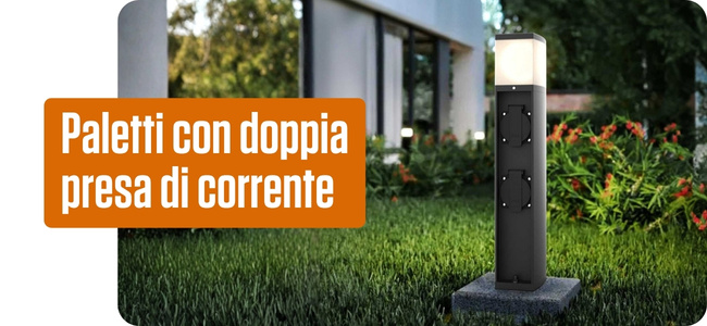 Paletti con doppia presa di corrente 