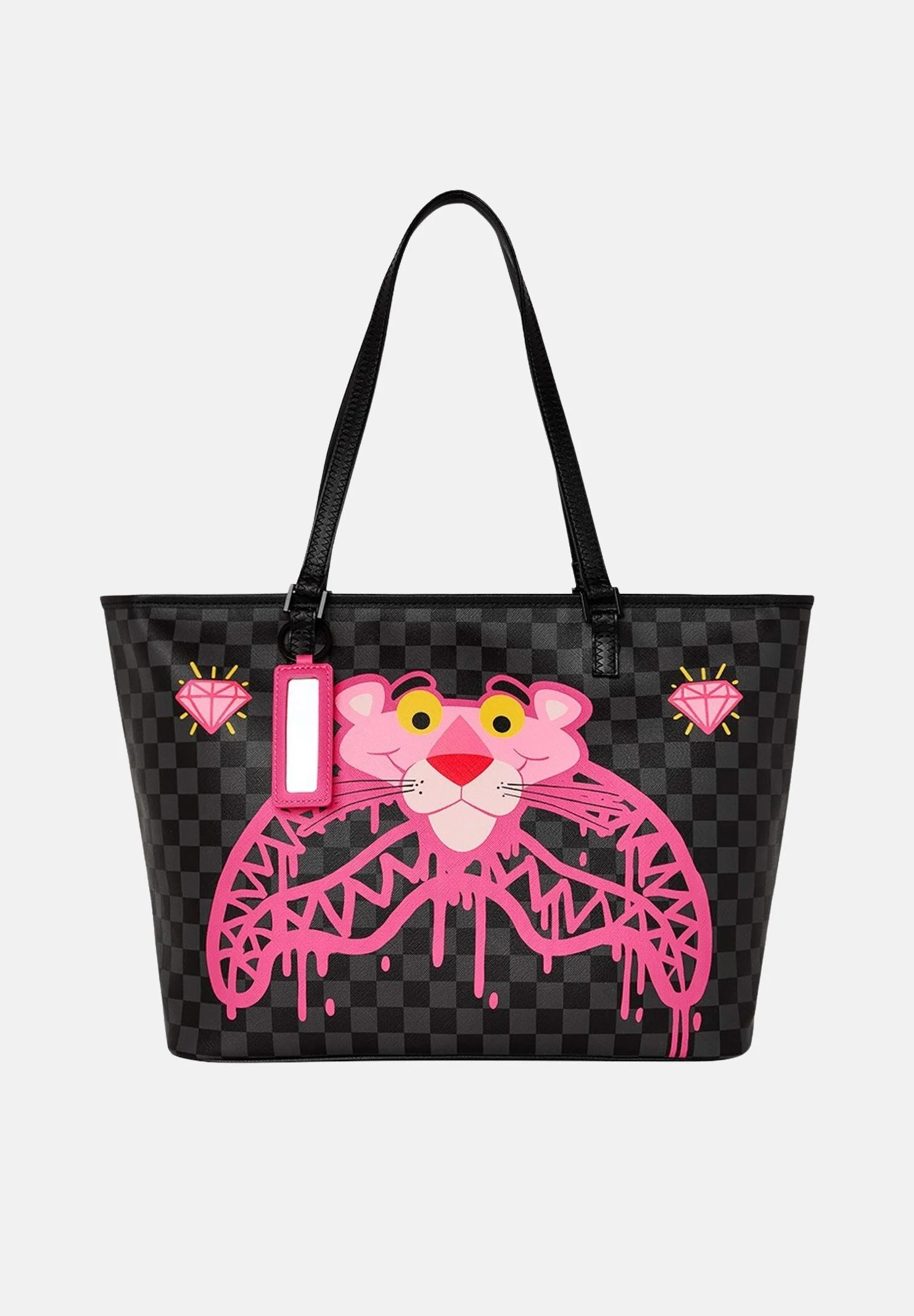 Image of SPRAYGROUND Shopper PINK PANTHER DRIPPY DIAMONDS nera da donna