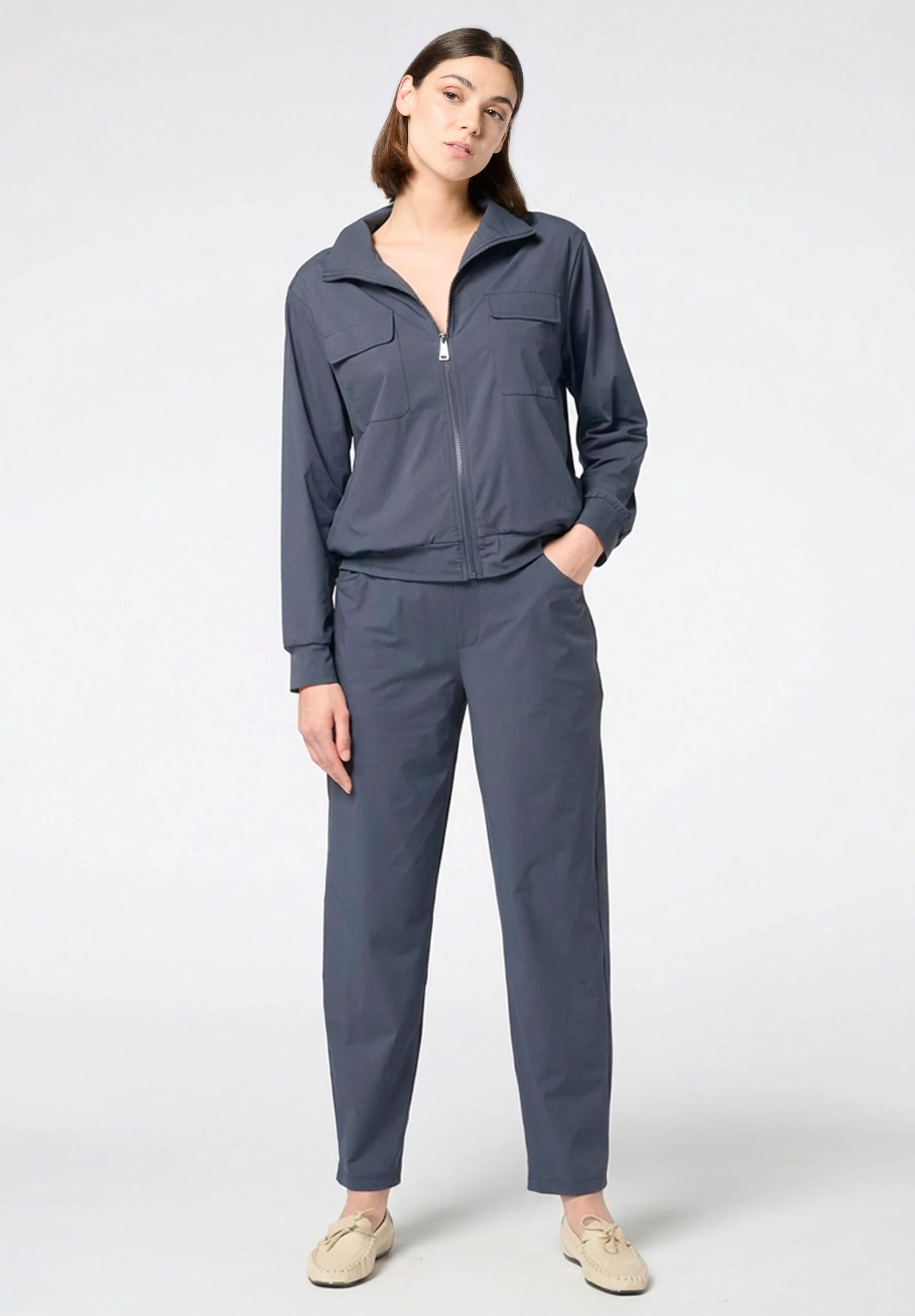 Image of Pantalone in Tessuto Tecnico Leggero ed Elasticizzato New Travel - Blu