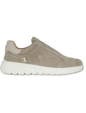 Sneakers Hover Slip-on in camoscio taupe con elastici Uomo 13721A 7338AM
