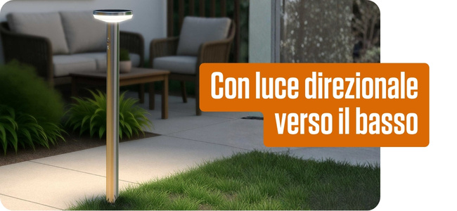 Con luce direzionale verso il basso 