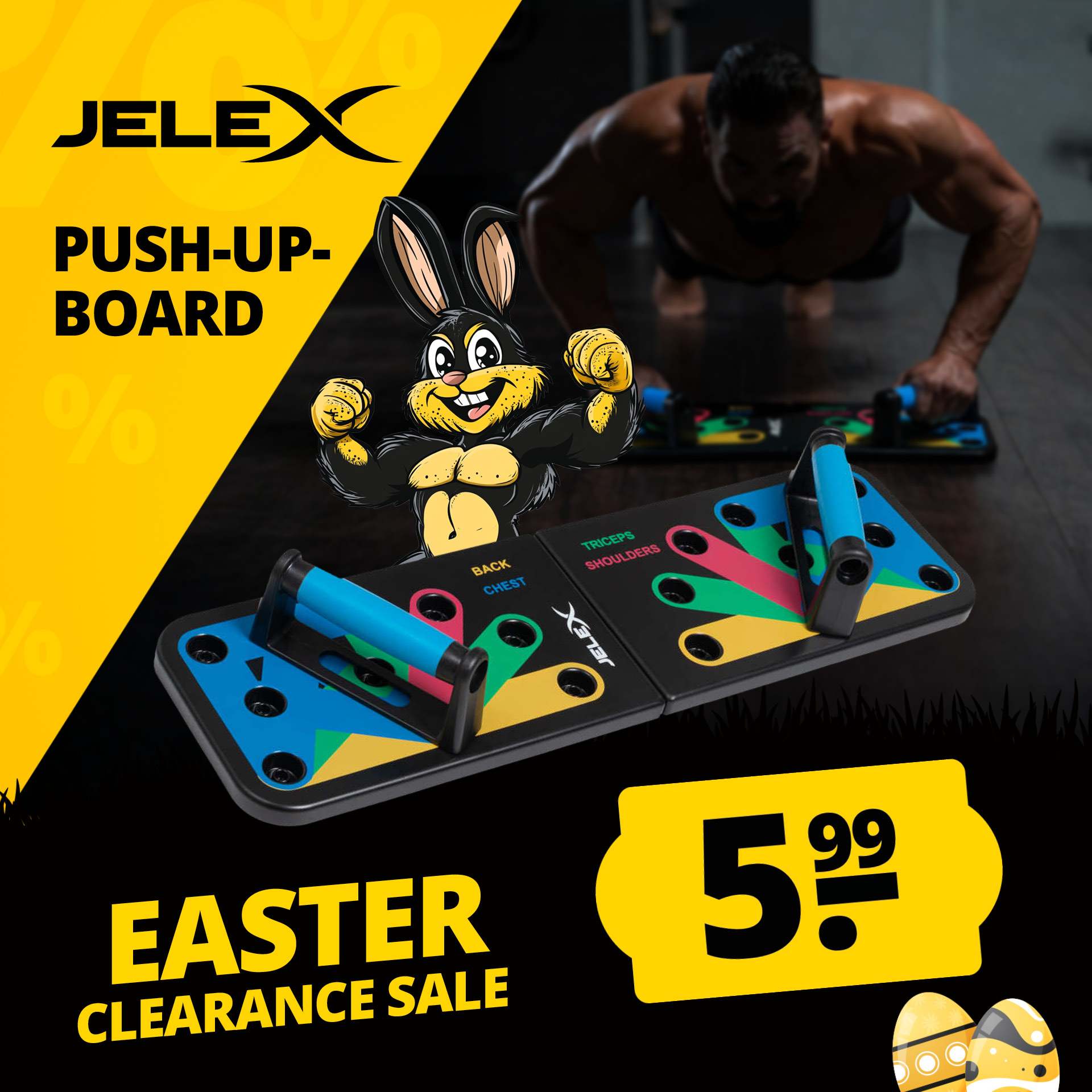 jelex tornado chest push up board tavola per flessioni