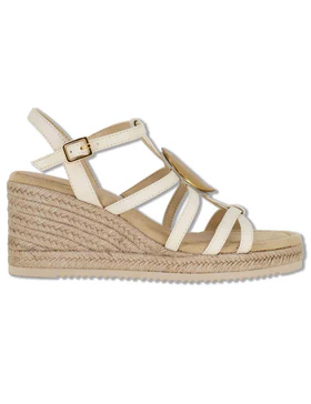 Sandali espadrillas in pelle off white con fibbia oro Donna CALDER GRA IVORY