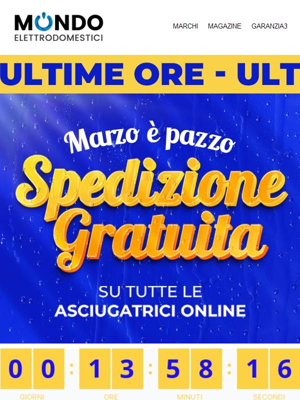 Asciugatrice nuova? Fai presto, la promo sta scadendo! ⌛