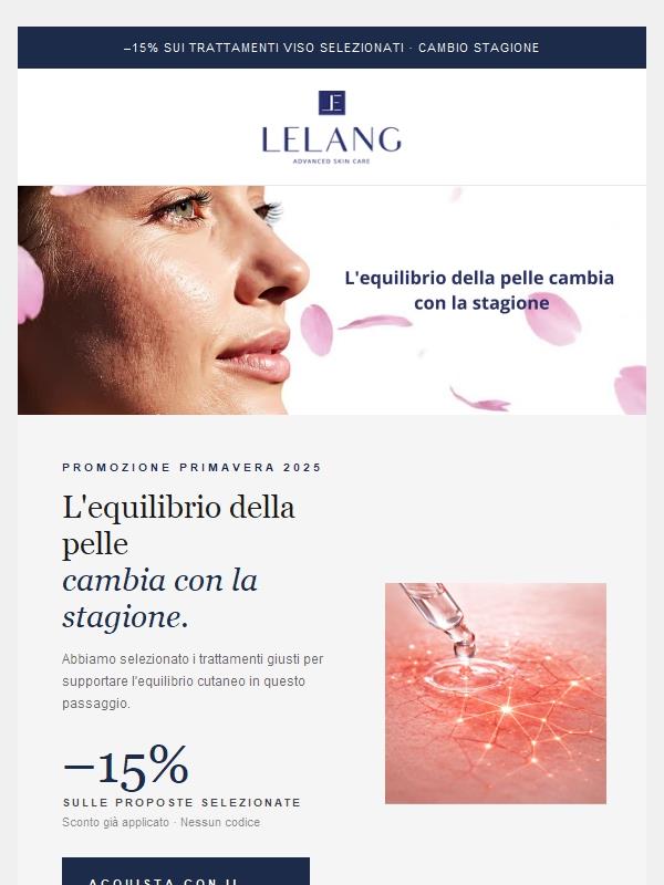 La tua pelle cambia in primavera - 15% ora