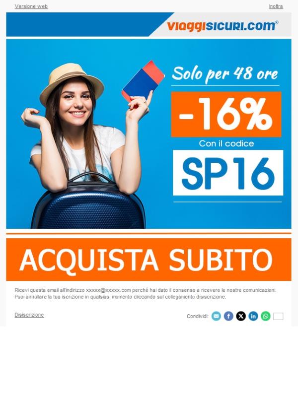 - 16% su tutte le nostre polizze!