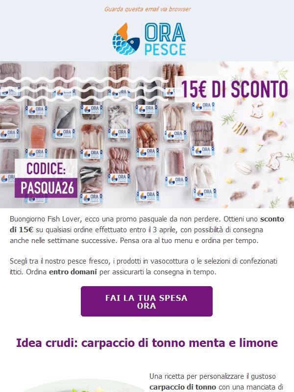 A tutta Pasqua, Fish Lover. Se ordini entro domani alle 14 puoi ricevere in tempo 🚚