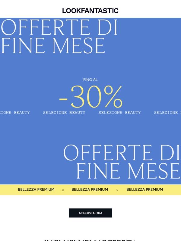 Fino al -30% su bellezza premium