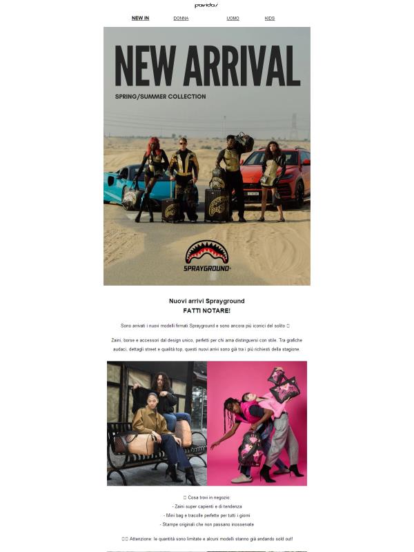 🔥 Nuovi arrivi Sprayground: fatti notare!