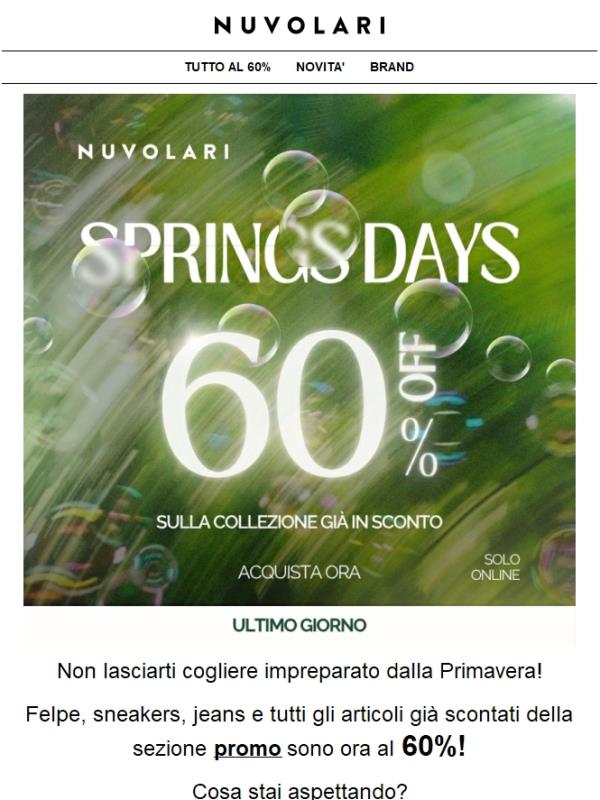SPRING DAY: 60% OFF