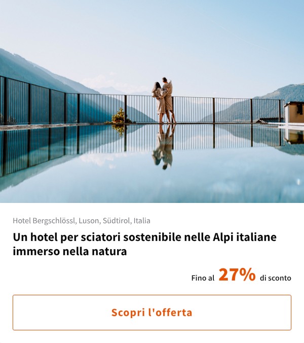 Un hotel per sciatori sostenibile nelle Alpi italiane immerso nella natura