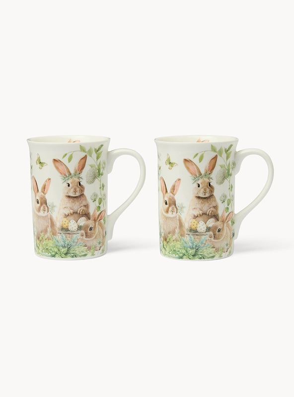 Set 2 mug new bone china motivo Pasqua