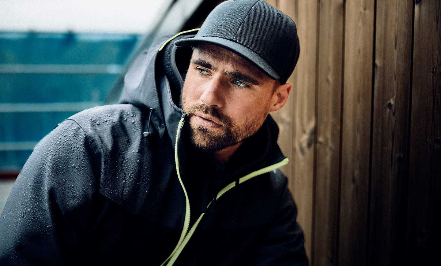 Man wearing a Helly Hansen softshell jacket