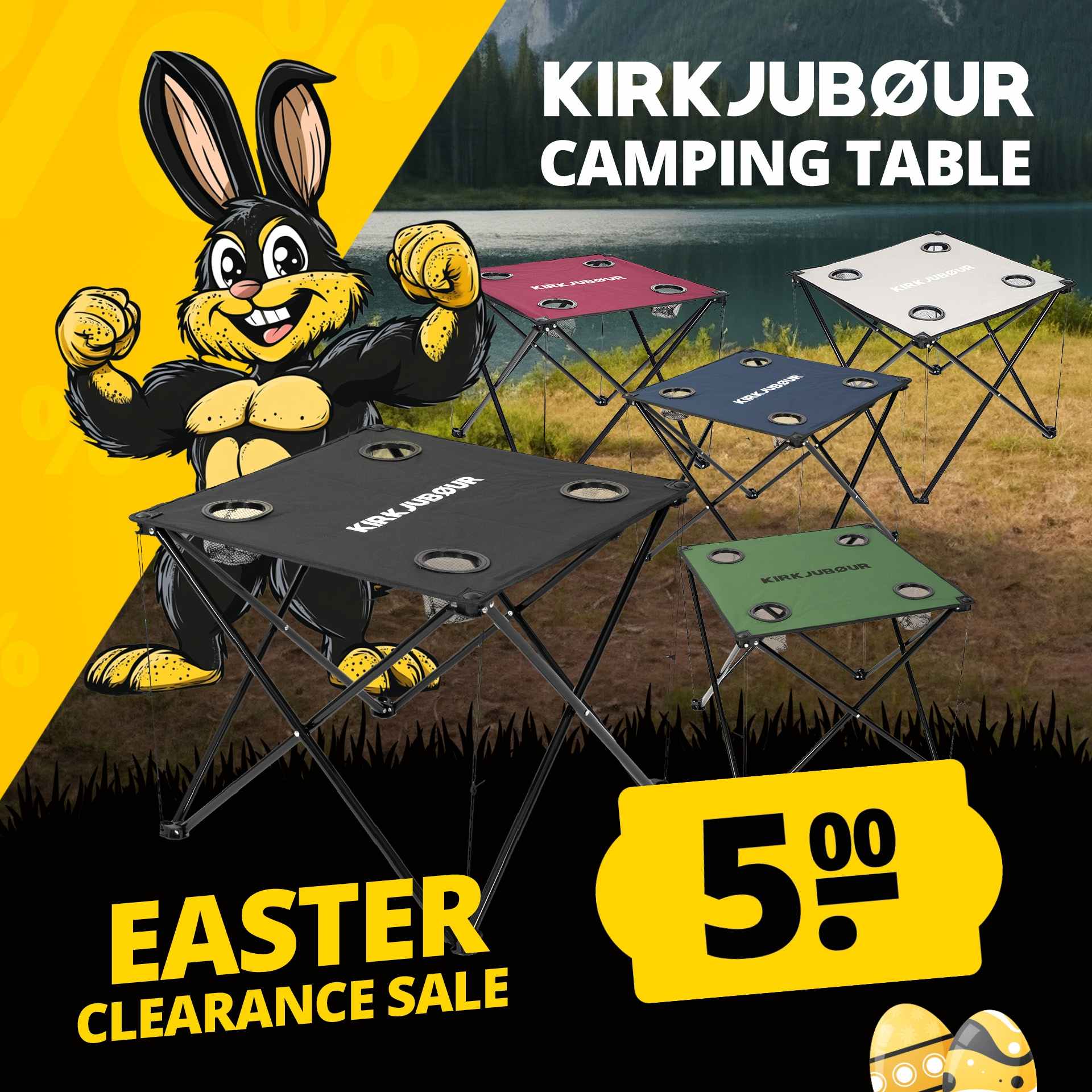 kirkjubour solkatt tavolo da campeggio pieghevole verde