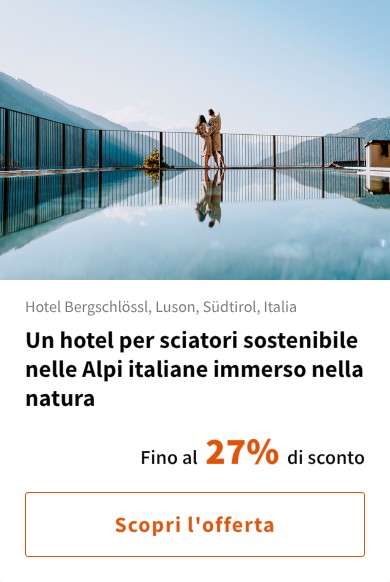 Un hotel per sciatori sostenibile nelle Alpi italiane immerso nella natura
