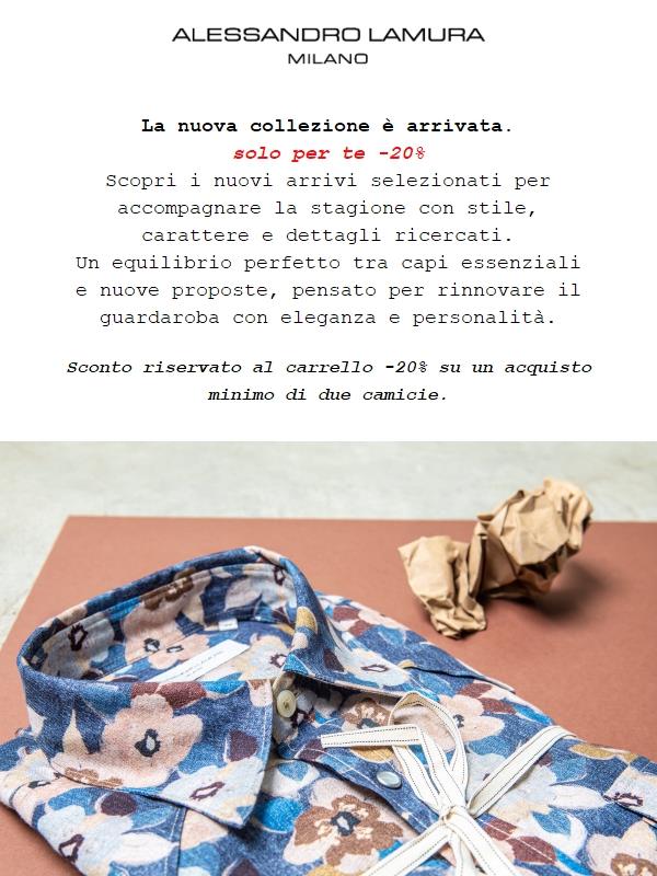 Uno sconto del -20% riservato solo per te! 👔