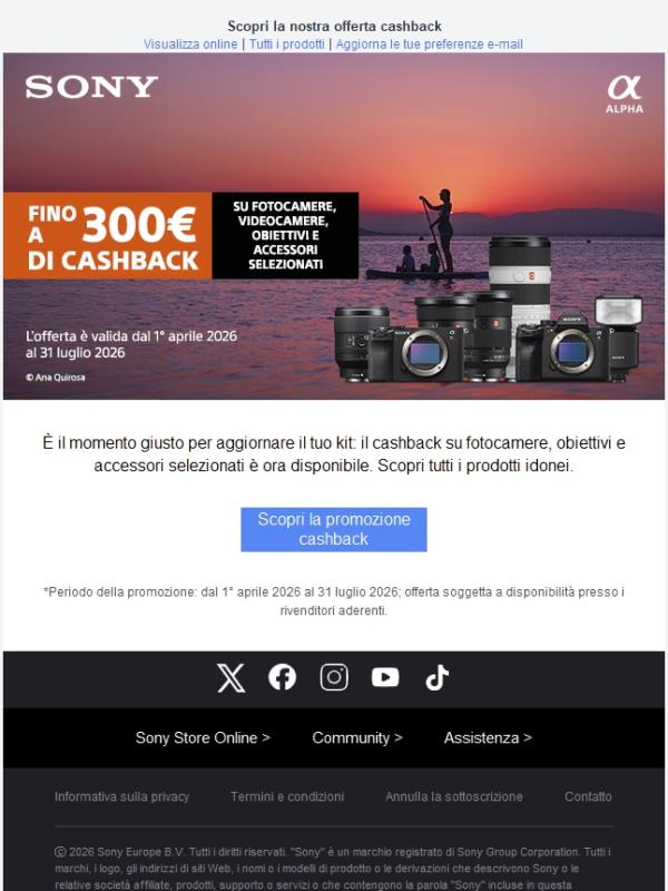 📷 Ritorna il cashback per i prodotti foto e video: fino a 300 € di rimborso.