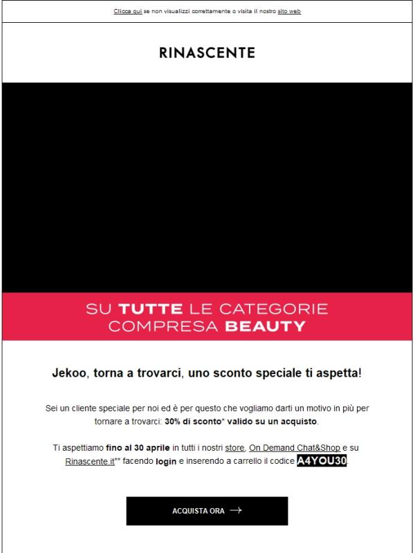 30% di sconto, torna a trovarci!