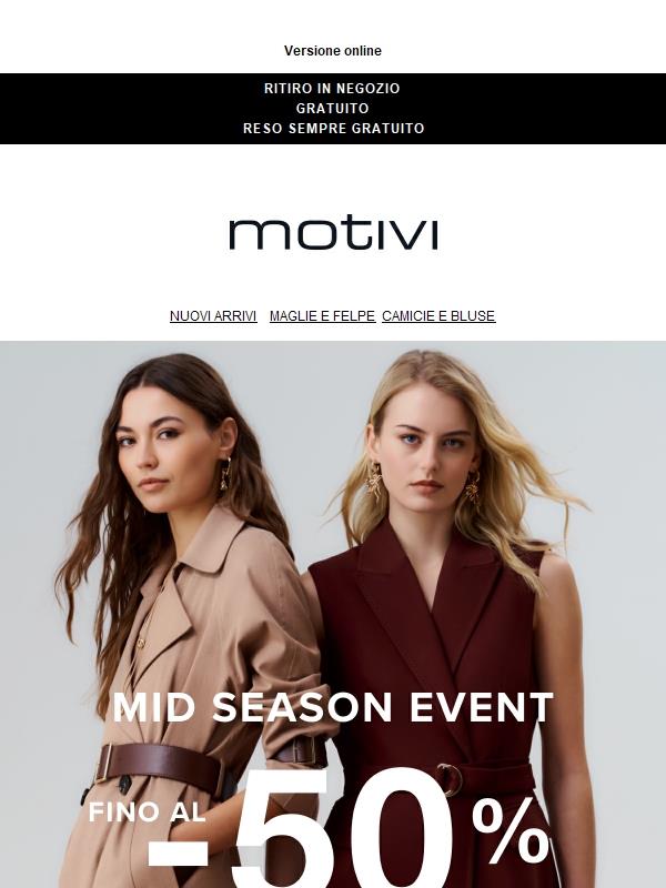 Mid Season Fino al -50% | Inizia ora 🔥