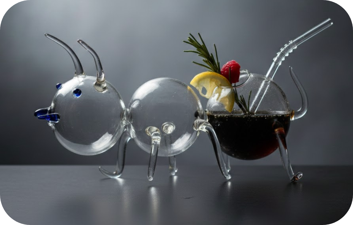 bicchiere formica in vetro soffiato per cocktail