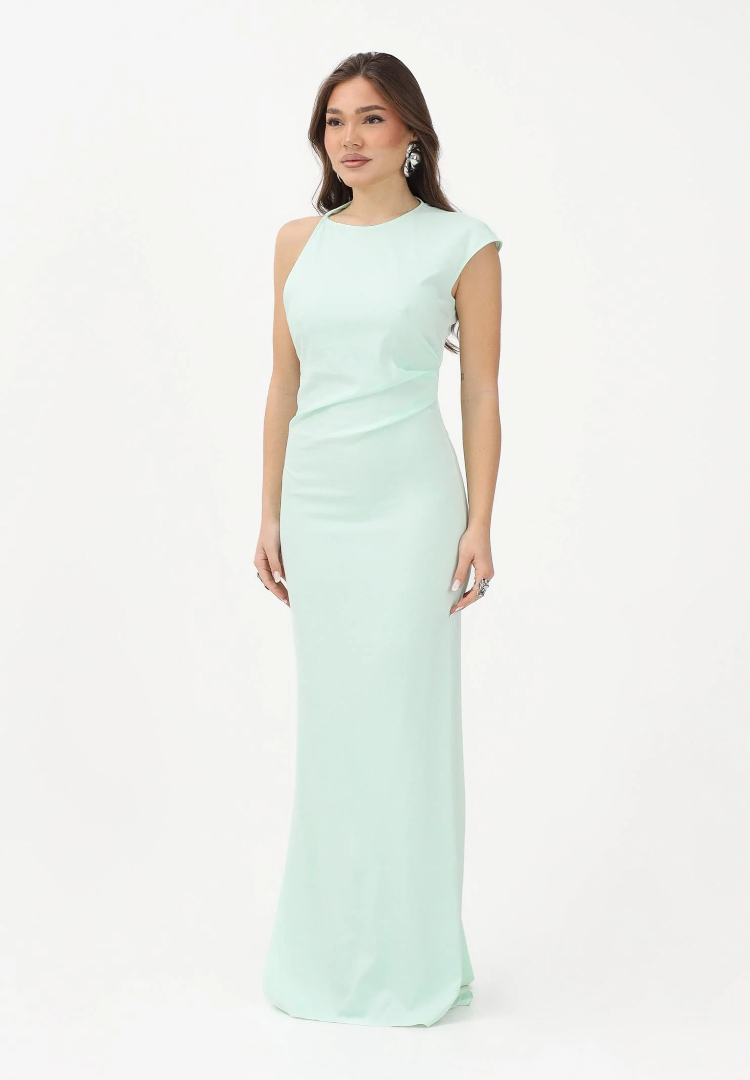 Image of PATRIZIA PEPE Abito lungo verde menta da donna con schiena scoperta