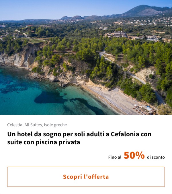 Un hotel da sogno per soli adulti a Cefalonia con suite con piscina privata