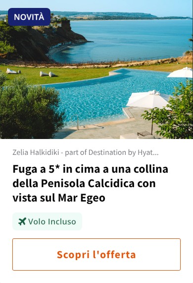 Fuga a 5* in cima a una collina della Penisola Calcidica con vista sul Mar Egeo