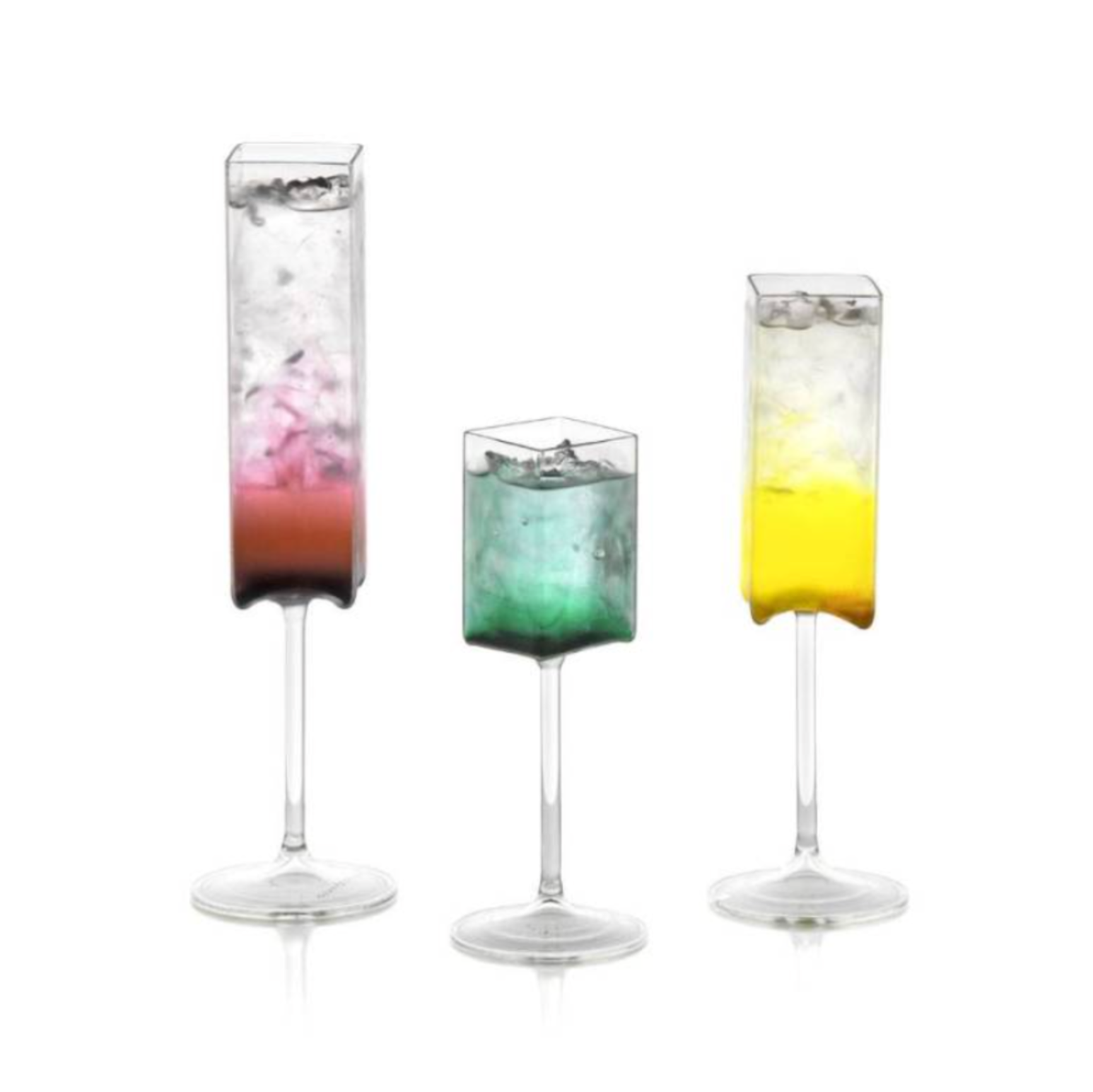 bicchiere parallelepipedo con stelo