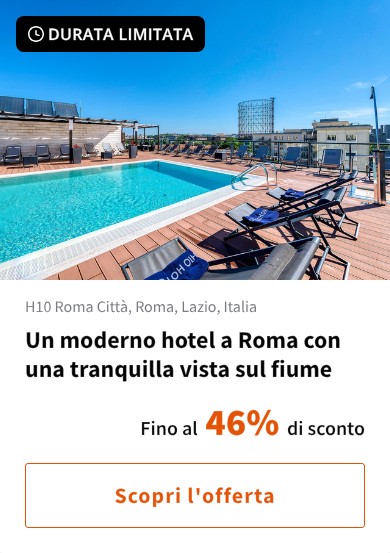 Un moderno hotel a Roma con una tranquilla vista sul fiume
