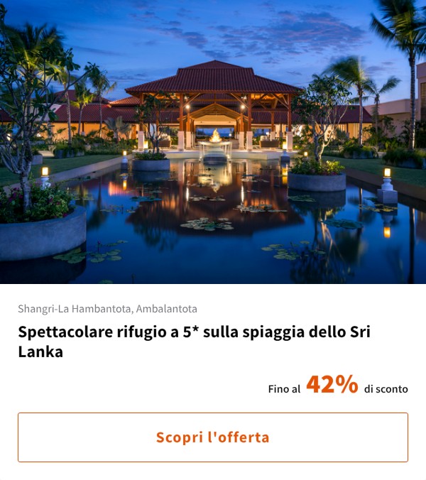 Spettacolare rifugio a 5* sulla spiaggia dello Sri Lanka