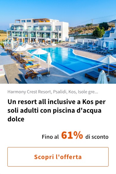 Un resort all inclusive a Kos per soli adulti con piscina d'acqua dolce