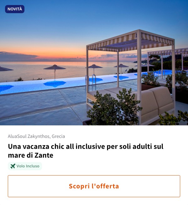 Una vacanza chic all inclusive per soli adulti sul mare di Zante