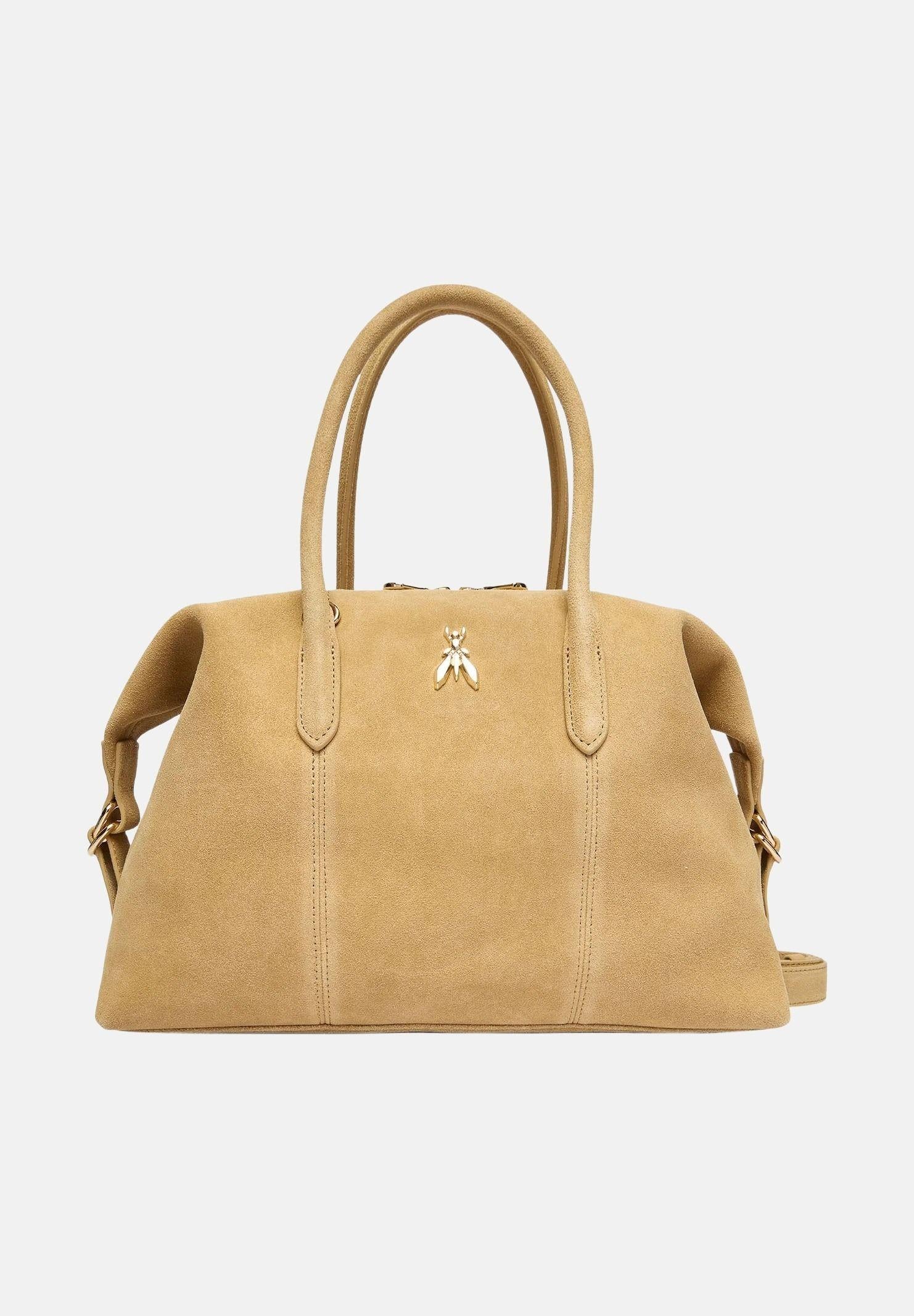 Image of PATRIZIA PEPE Shopper New Business in suede beige da donna