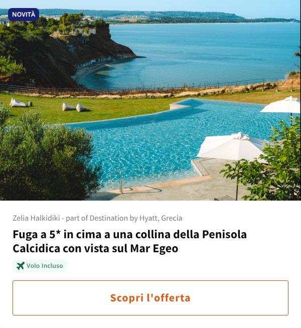 Fuga a 5* in cima a una collina della Penisola Calcidica con vista sul Mar Egeo