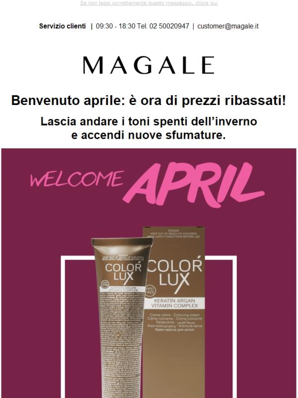 Welcome Aprile: prezzi ribassati 🌸 solo su Magale.it