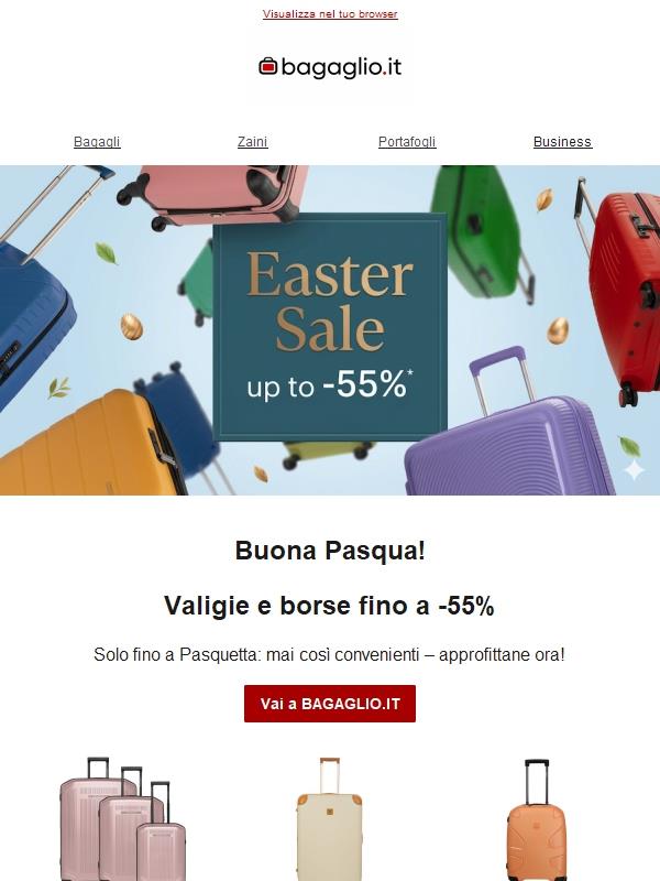 Fino a -55% su valigie e borse