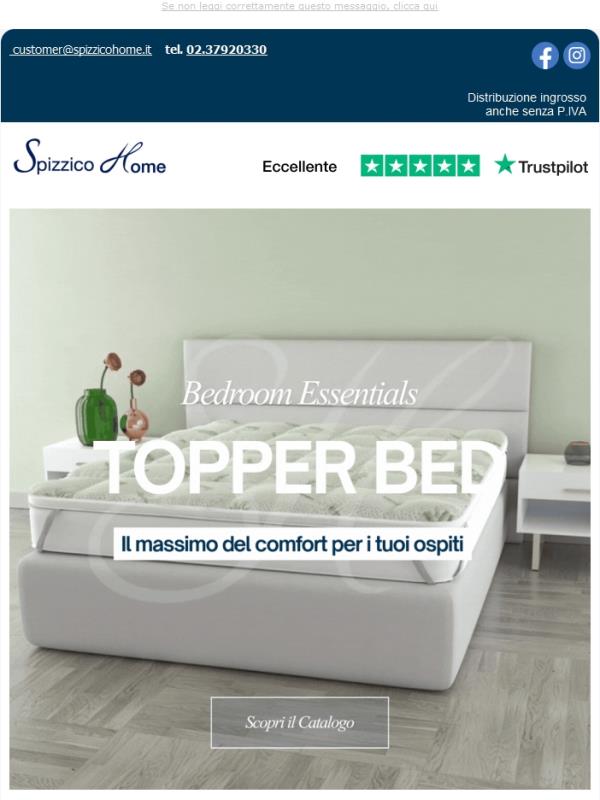Topper Bed ✨ Regala ai tuoi ospiti il massimo piacere nel dormire