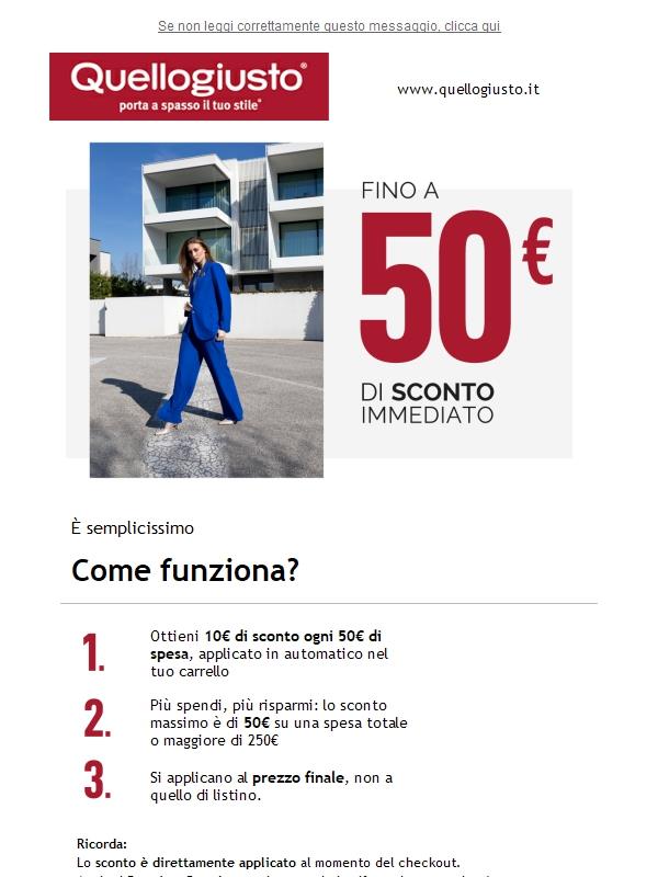 Fino a 50€ DI SCONTO subito a carrello