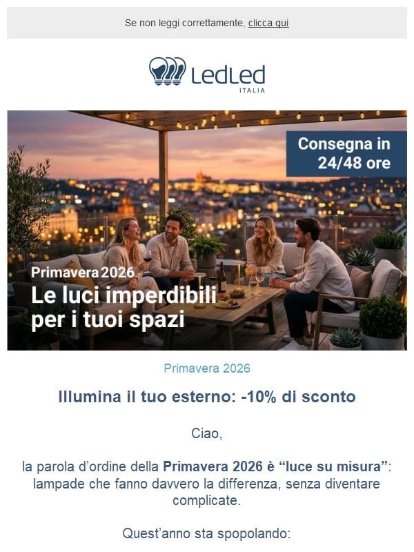 ! Primavera 2026: le luci imperdibili per i tuoi spazi