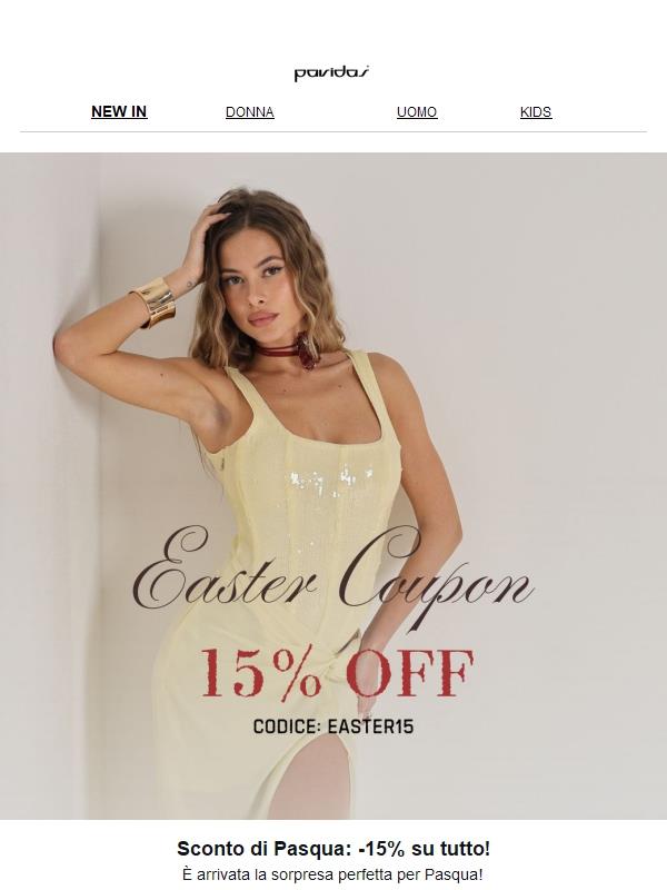 🐣 Sconto di Pasqua: -15% su tutto!