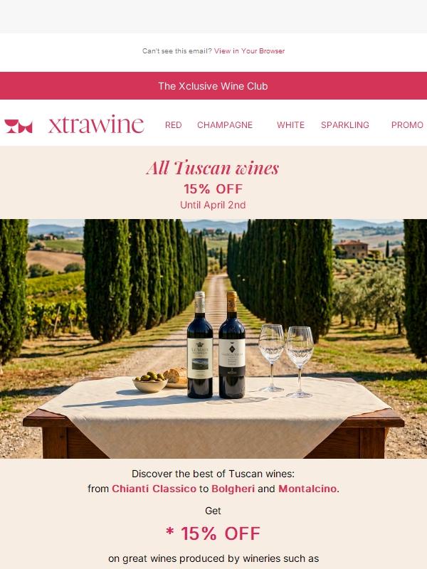 All Tuscan wines | 15% off