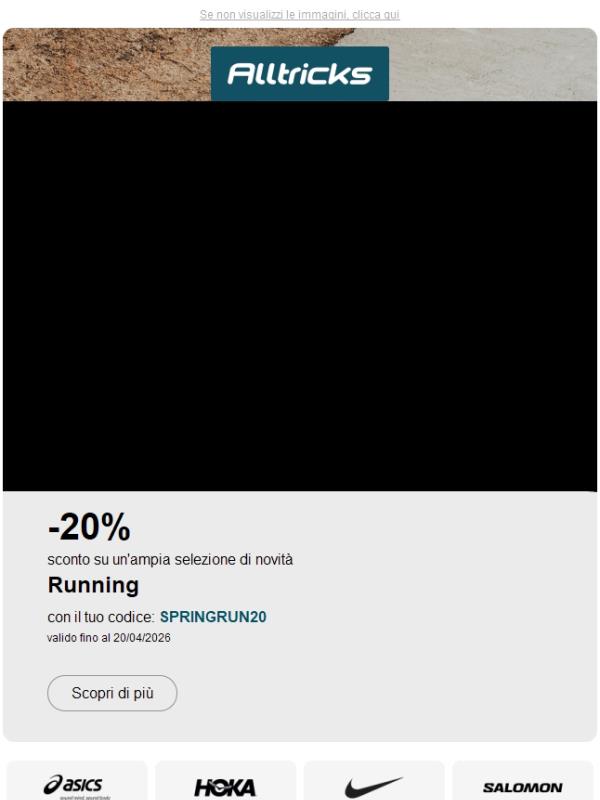 SPRINGRUN20: -20% sulle tue uscite di running